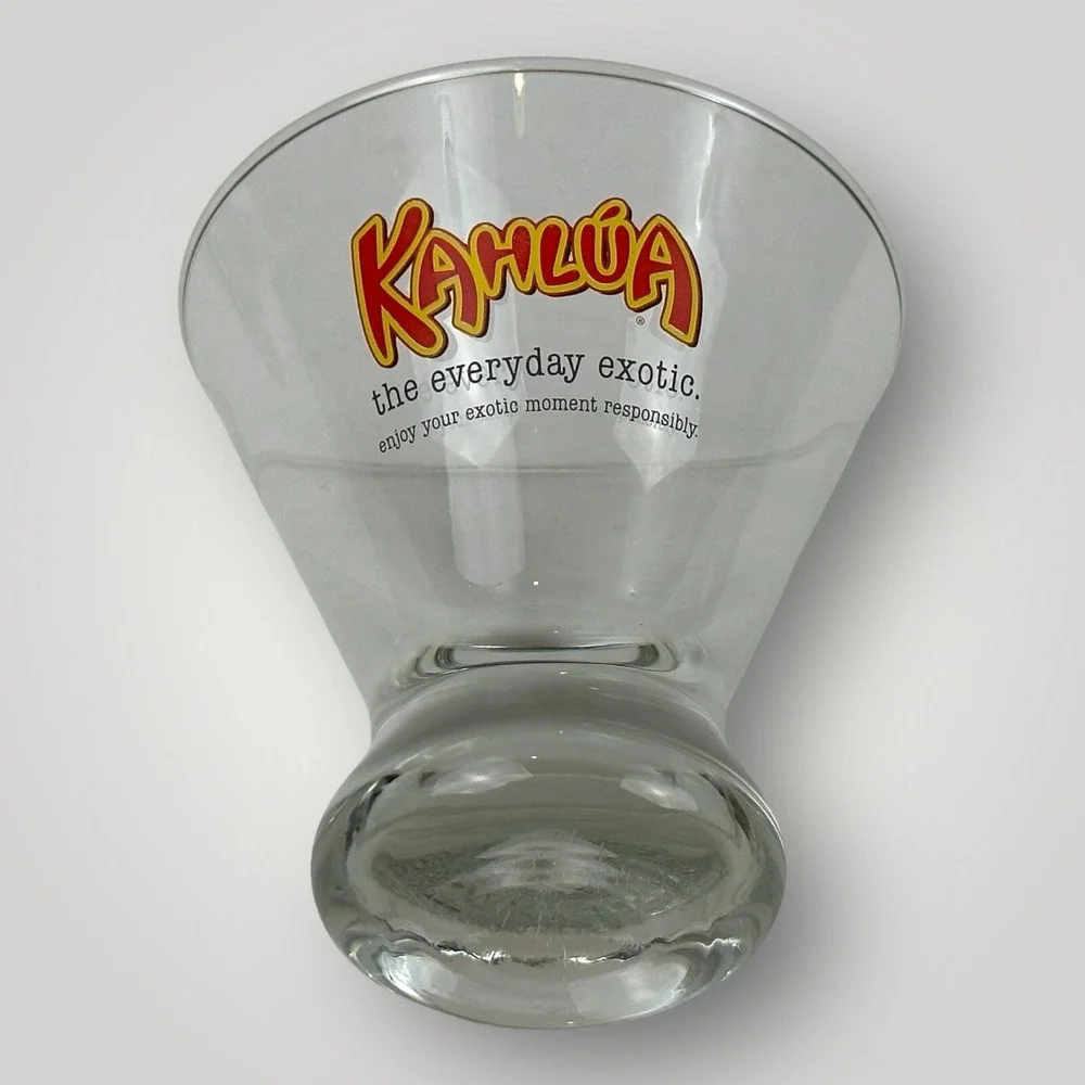 Kahlua Bar Glasses Set 2 The Every Day Exotic‎ Heavy Bottom Rocks Glasses